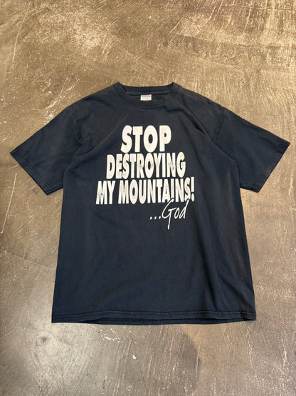 Vintage Black Cotton Tee Size L