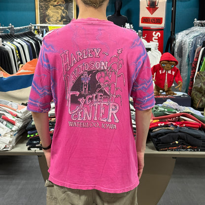 HARLEY DAVIDSON 90s Vintage Thunder Pattern T-Shirt Size L