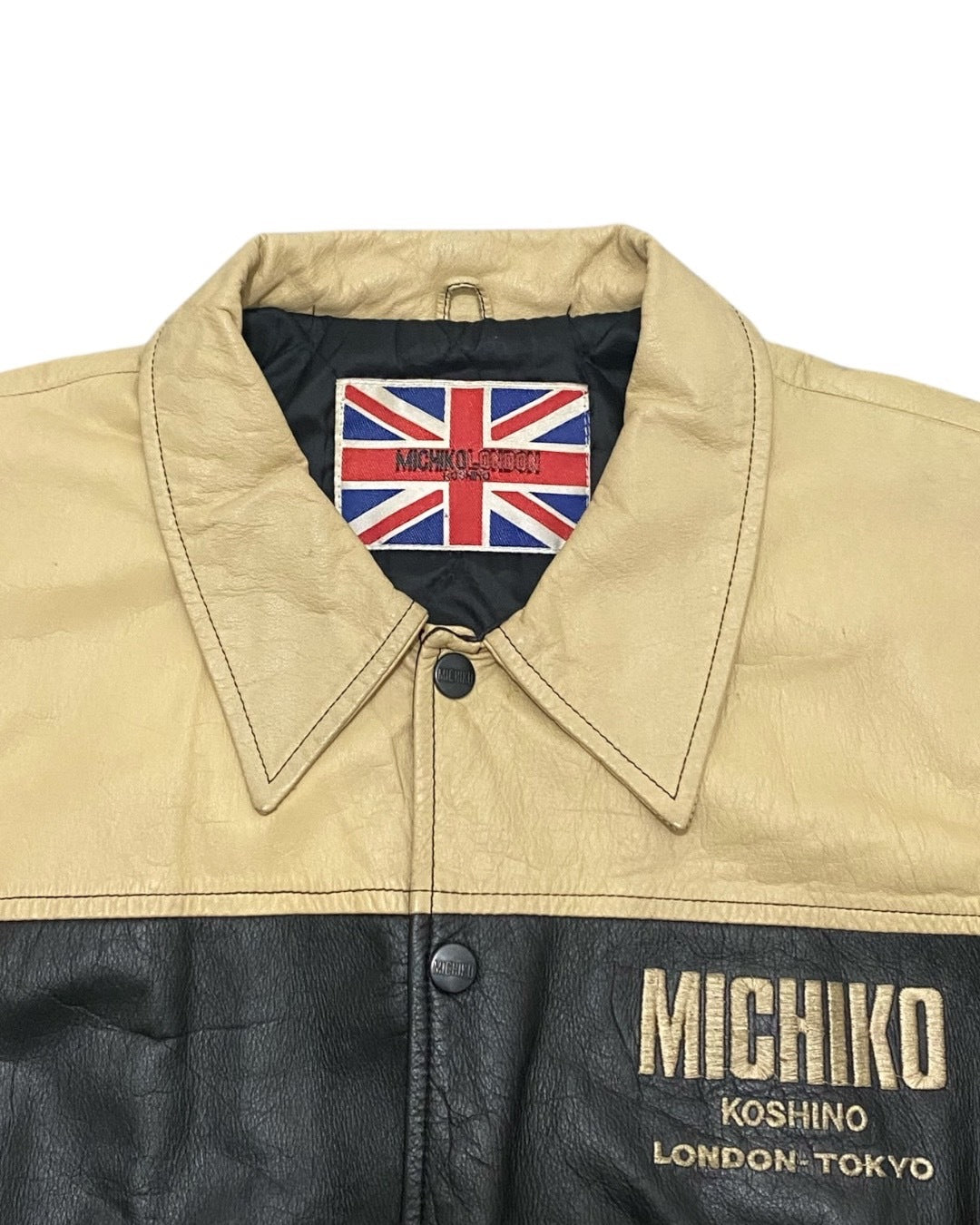 MICHIKO LONDON Vintage Two-Tone Leather Bomber