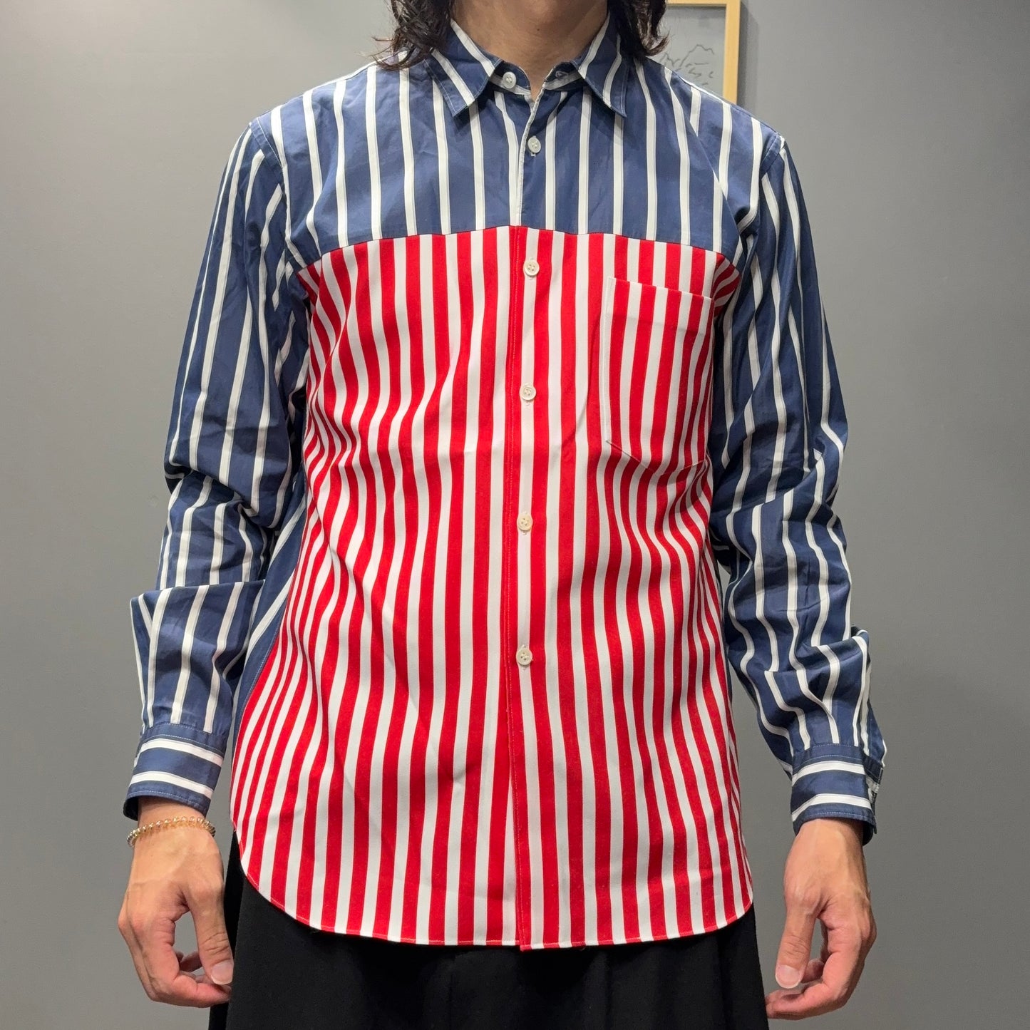 COMME des GARCONS HOMME PLUS 20AW Switching Long Sleeve Shirt Size S