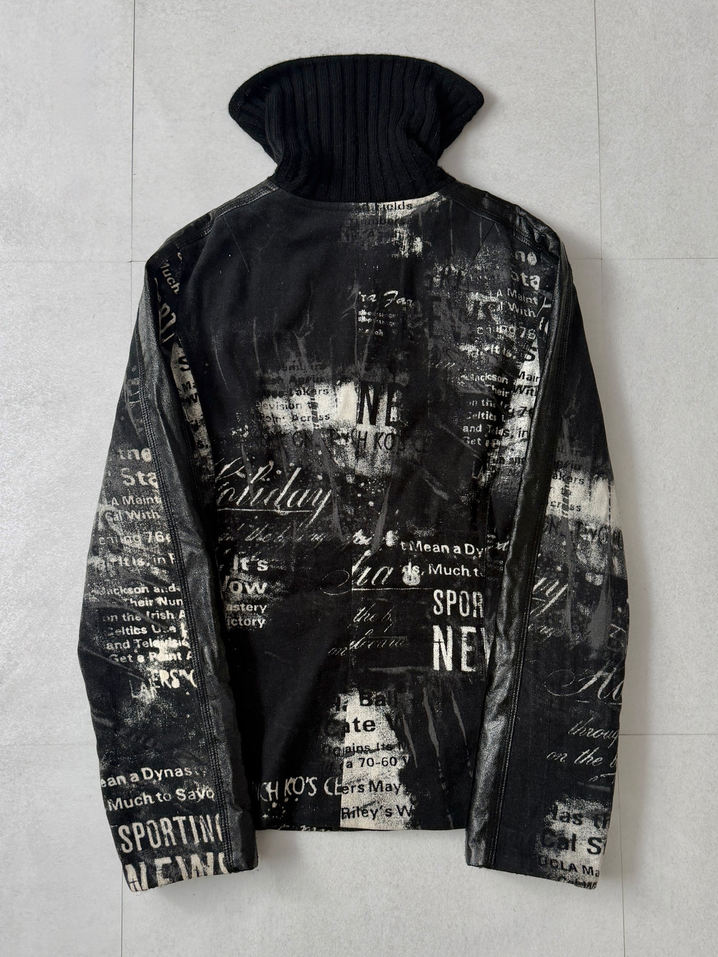 Vintage EIKO KONDO Mix Material Jacket Black Size 42