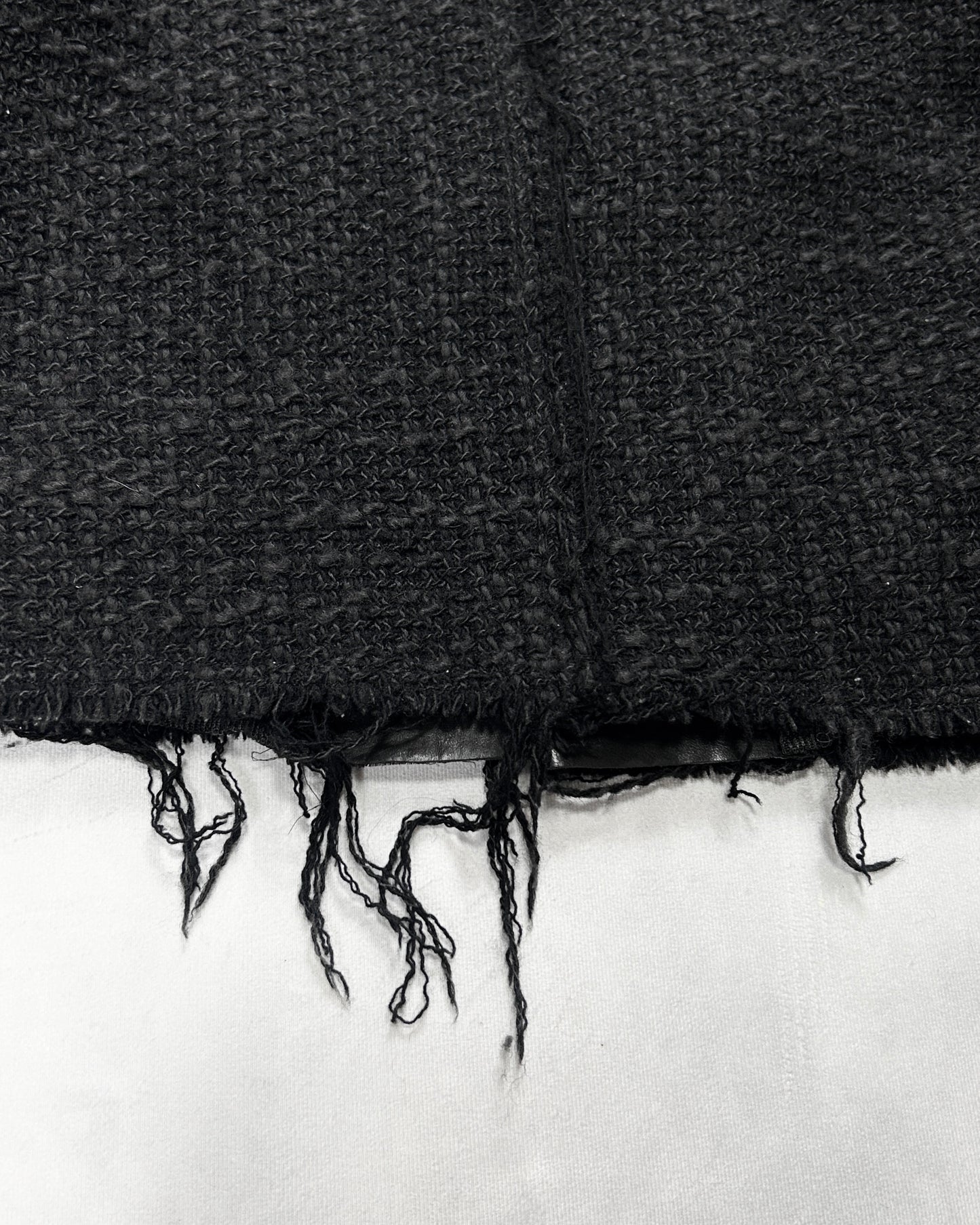 Isamu Katayama Backlash Black Tweed Fringe Jacket Size 1