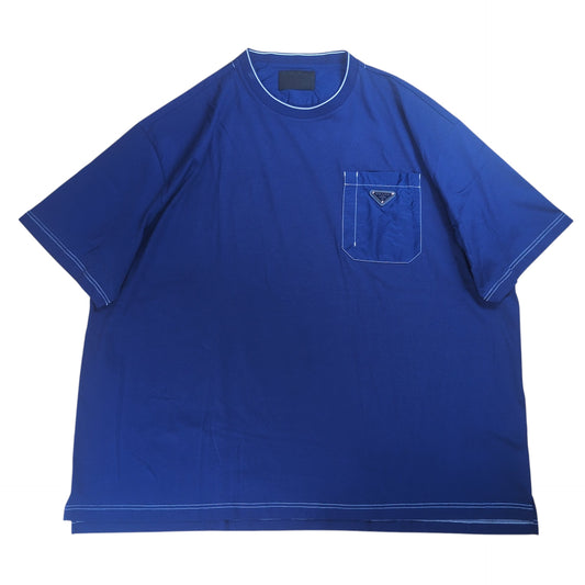 PRADA Triangle Logo Oversized T-Shirt Cotton Size XXL