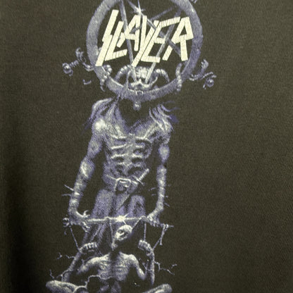 SLAYER 90s Vintage "AOP Skull" Single Stitch T-Shirt Size XL