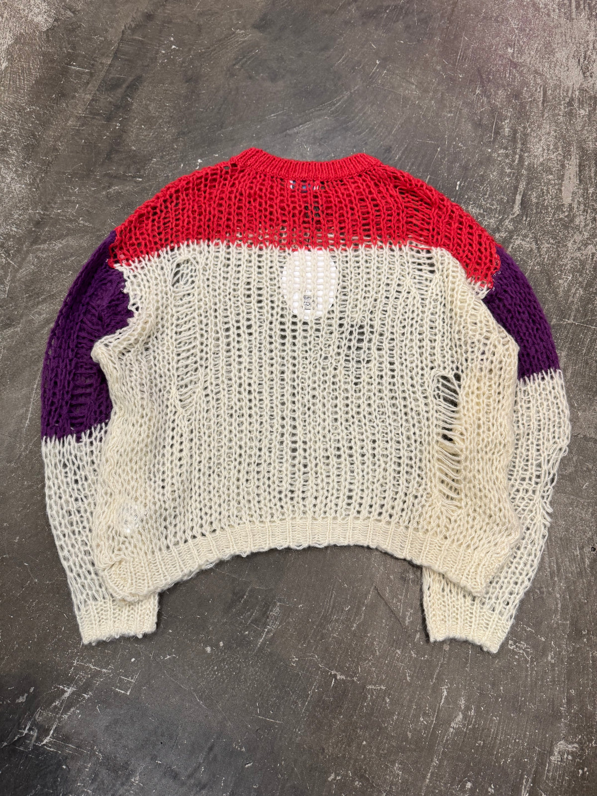 YOUTH BATH Multi Open Weave Mesh Knit Sweater Size FREE