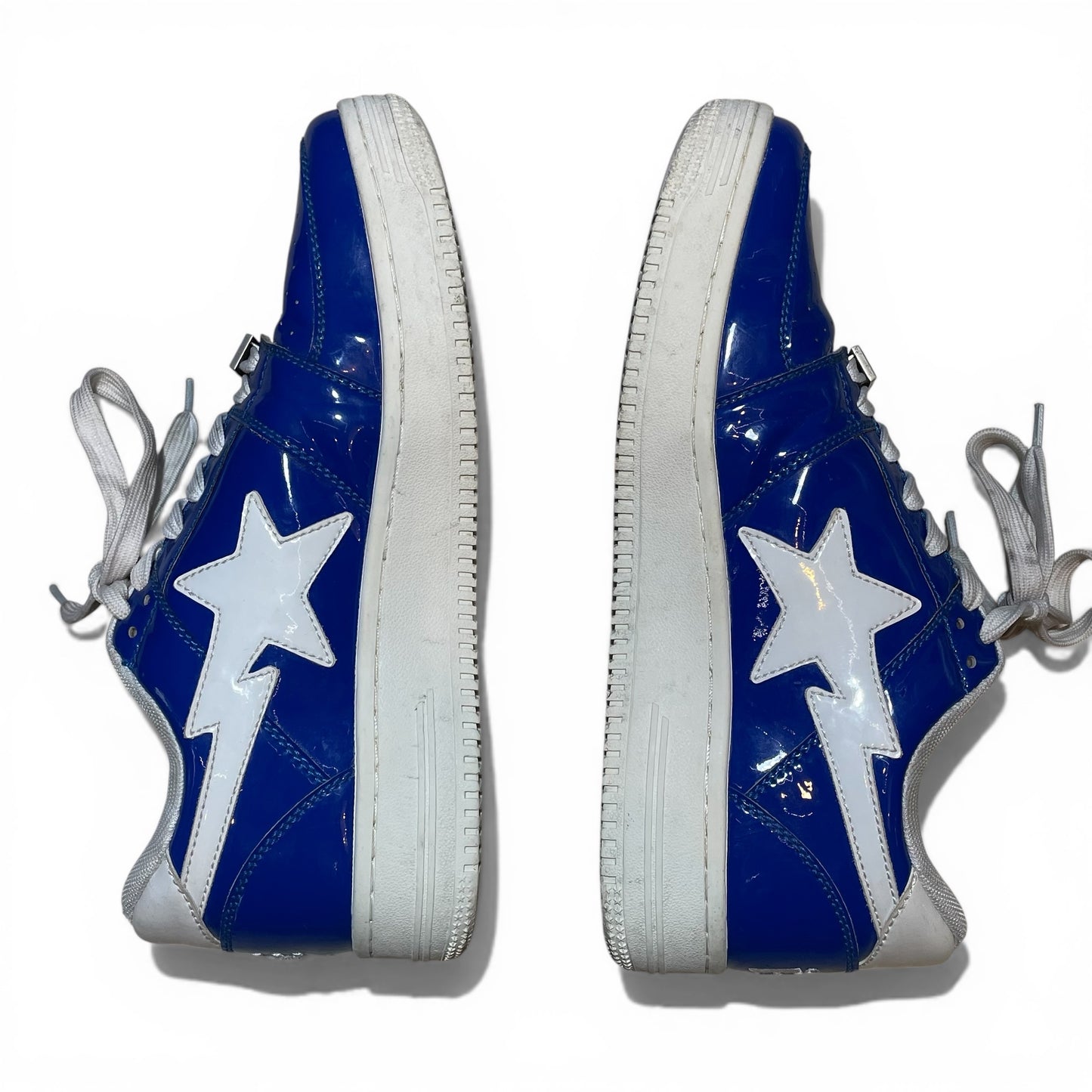 Japanese Brand BAPESTA Blue Patent Sneakers Size 8.5
