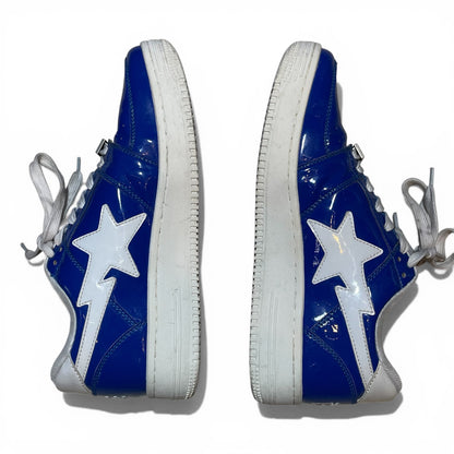 Japanese Brand BAPESTA Blue Patent Sneakers Size 8.5