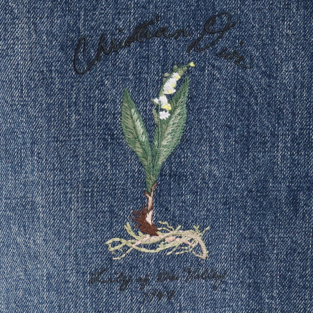 DIOR Classic-Fit Embroidered Denim Shirt Blue Size 40
