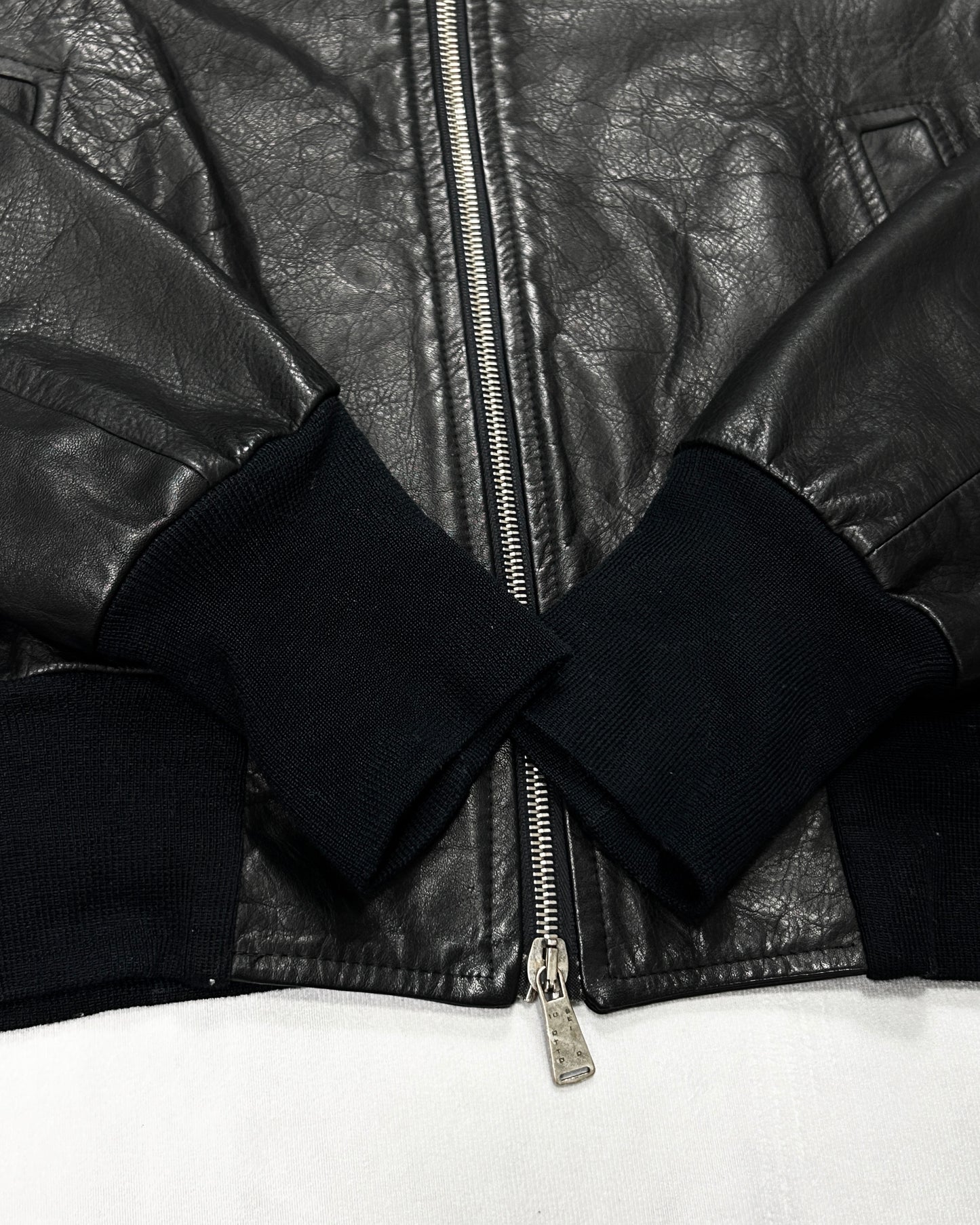 10sei0otto GUIDI Leather Slim Zip Blouson Size 44