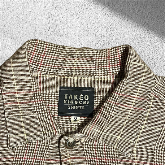 Takeo Kikuchi 90s Beige Wool Rayon Shirt Size M