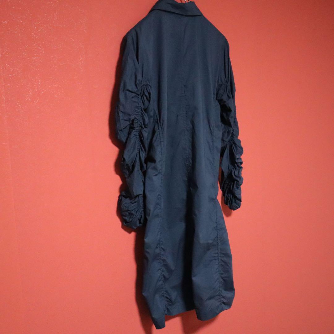 Issey Miyake Blue Asymmetric Cotton Shirt Coat Size 2