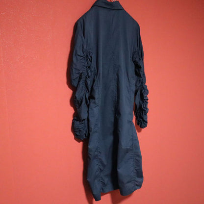 Issey Miyake Blue Asymmetric Cotton Shirt Coat Size 2