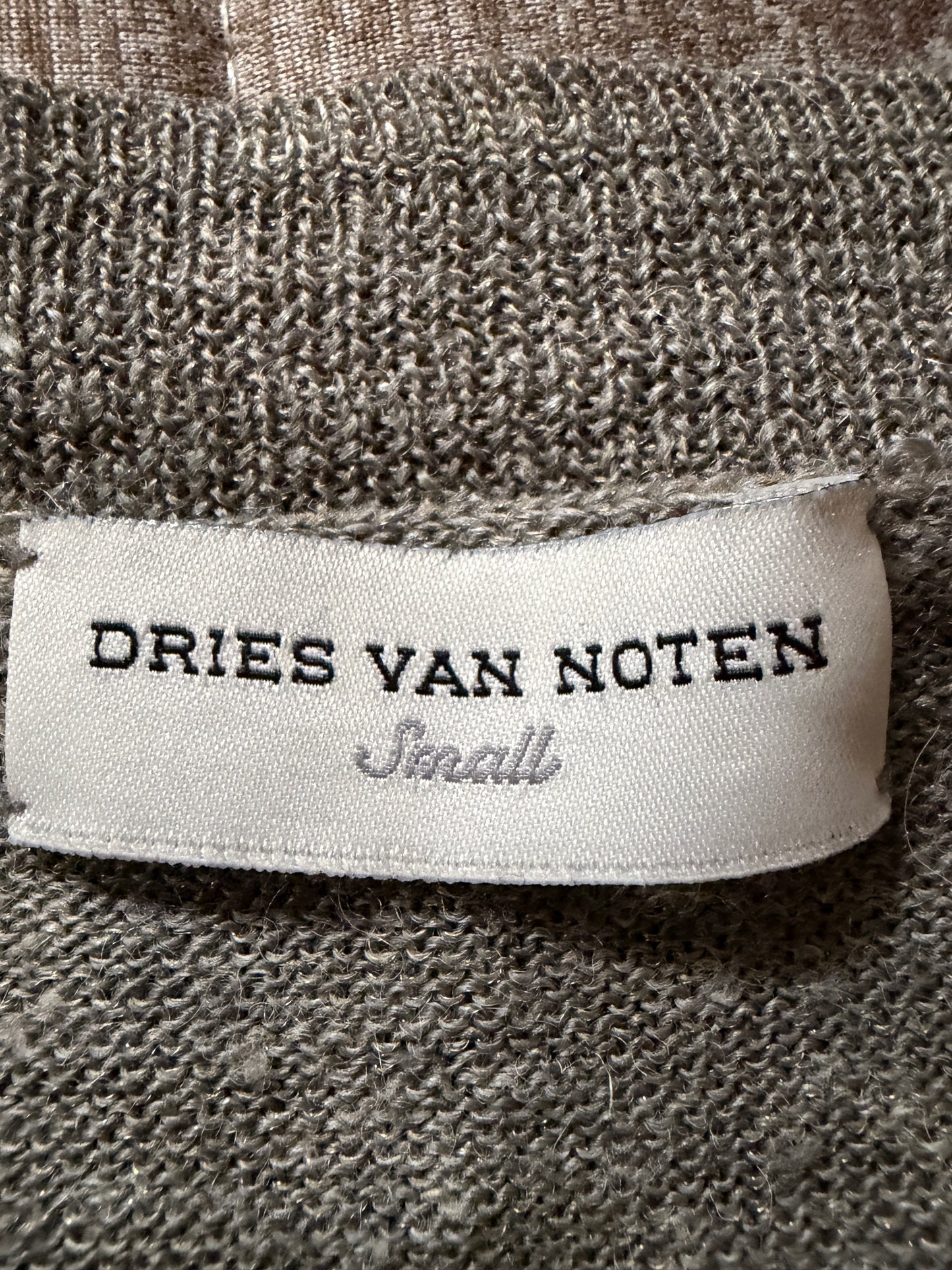 DRIES VAN NOTEN 2000s Wool Linen Gold Thread Cardigan Size S