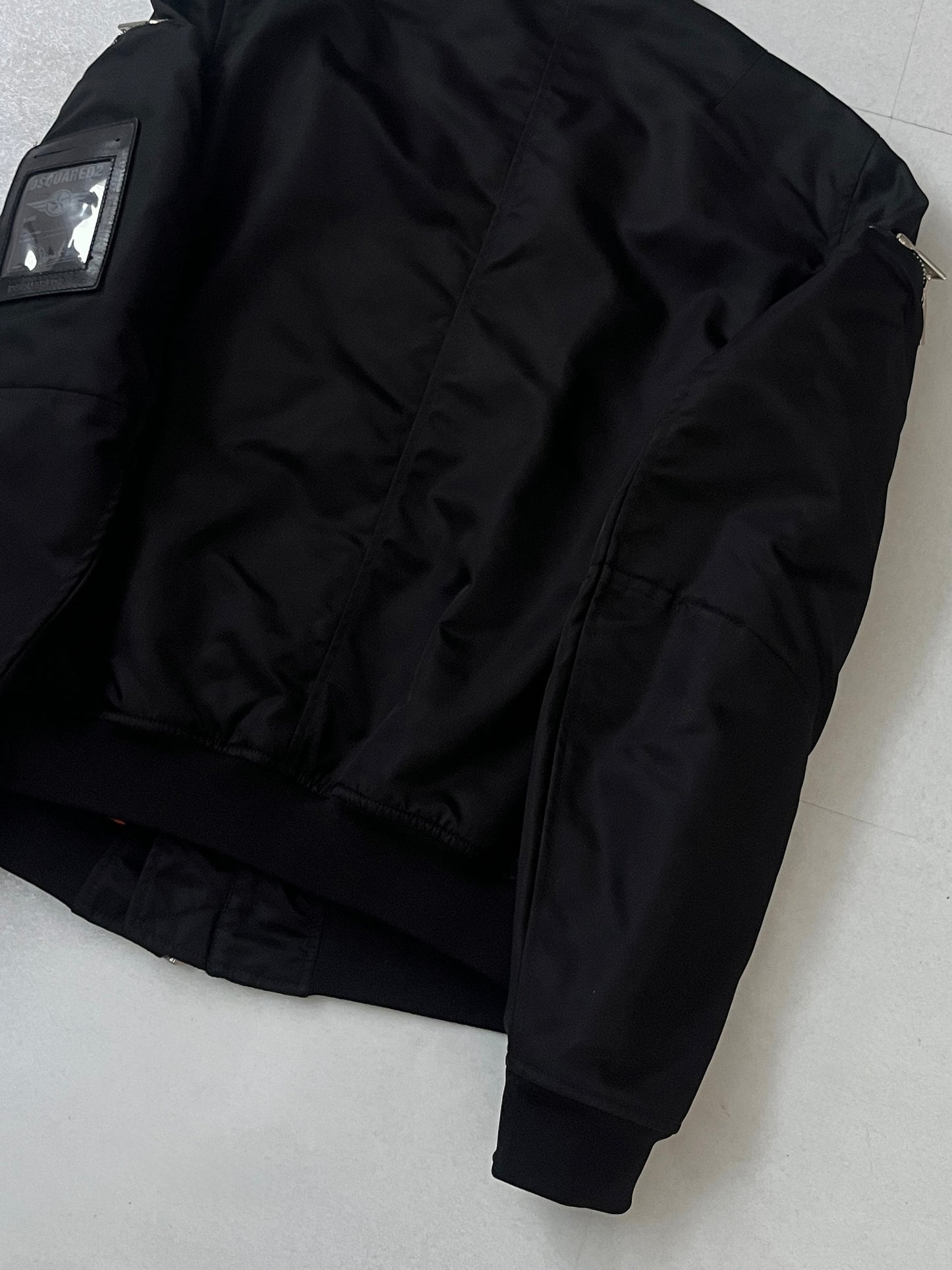 Dsquared2 Black Nylon Gimmick Zip Jacket Size 50
