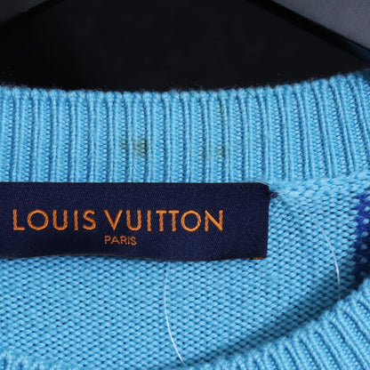 LOUIS VUITTON 21SS Distorted Giant Sweater Blue Size M