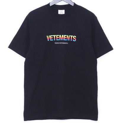 VETEMENTS 21SS Think Differently Logo T-Shirt Black Size S