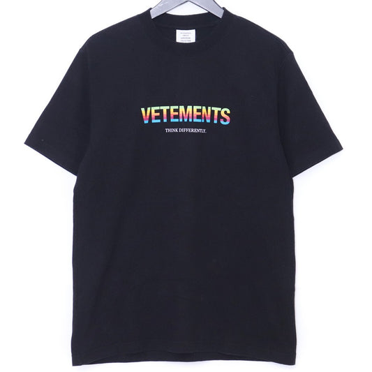 VETEMENTS 21SS Think Differently Logo T-Shirt Black Size S