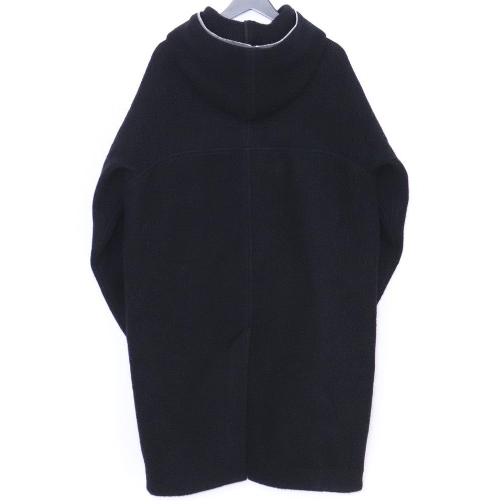 RICK OWENS Alpaca Wool Hooded Trench Coat Black Size 46