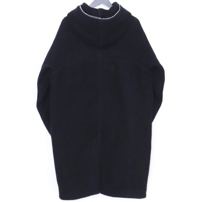 RICK OWENS Alpaca Wool Hooded Trench Coat Black Size 46