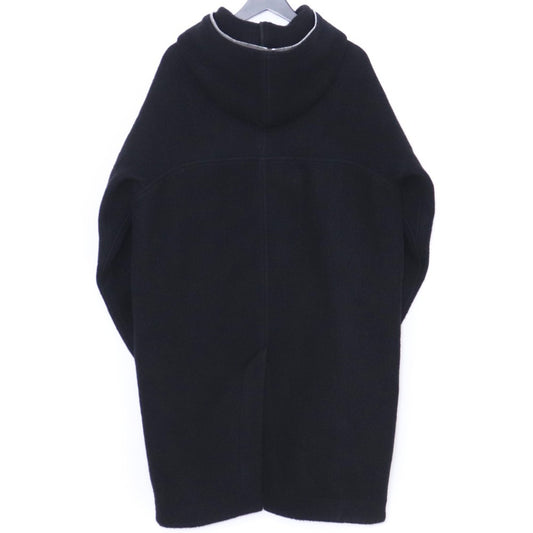 RICK OWENS Alpaca Wool Hooded Trench Coat Black Size 46