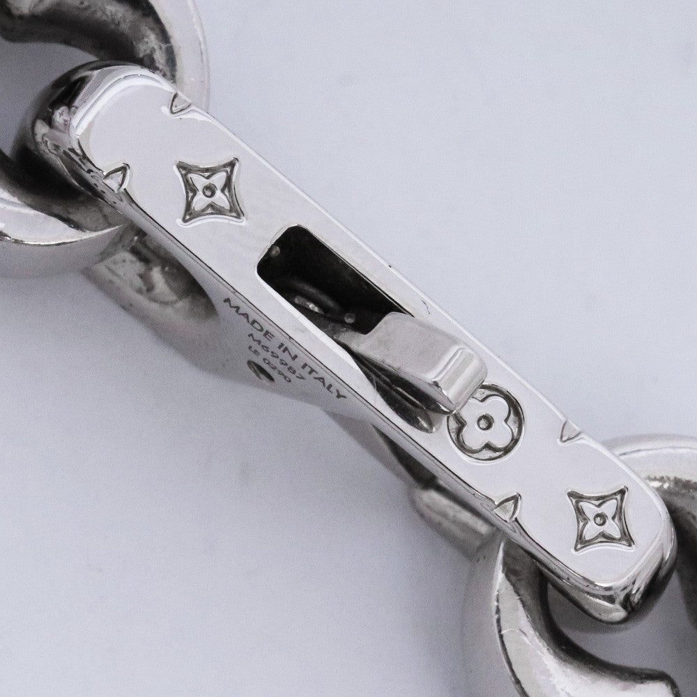 LOUIS VUITTON LV Chain Links Metal Necklace Silver Size F