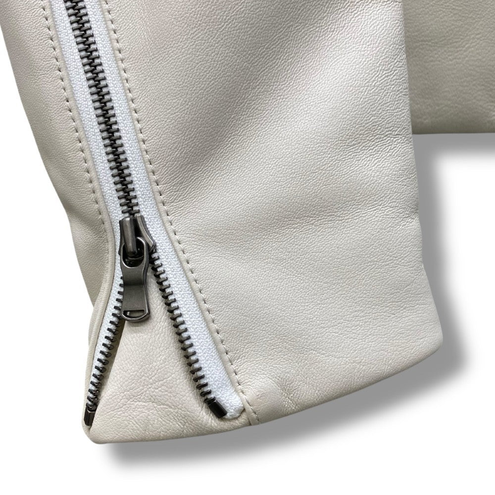 THE VIRIDI-ANNE 20AW Lamb Leather Biker Jacket White Size 3