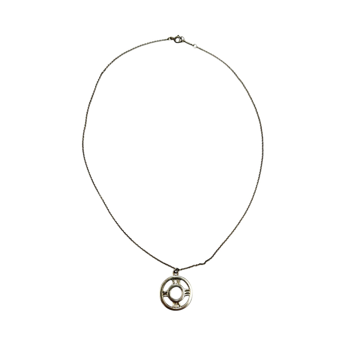 TIFFANY & CO. Atlas Open Medallion Pendant Necklace Silver