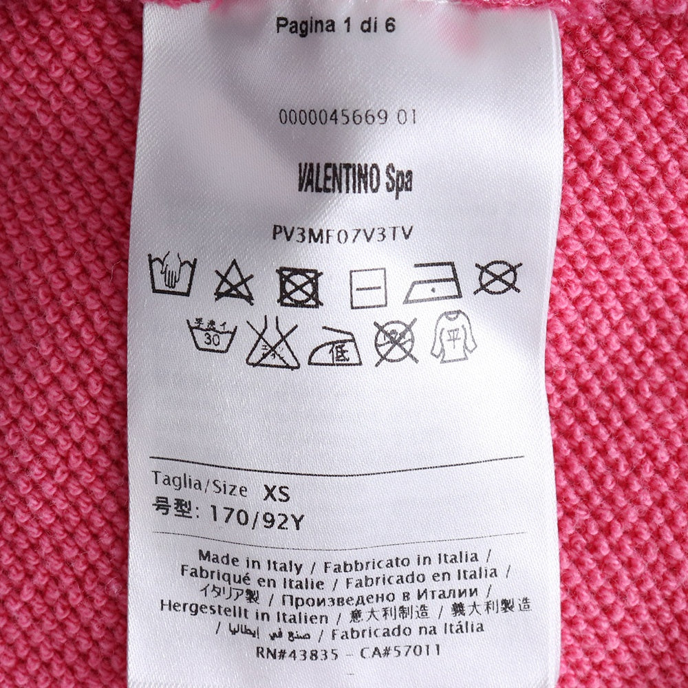 VALENTINO Distressed Back Print Sweatshirt Pink Size XS