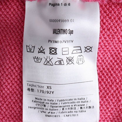 VALENTINO Distressed Back Print Sweatshirt Pink Size XS