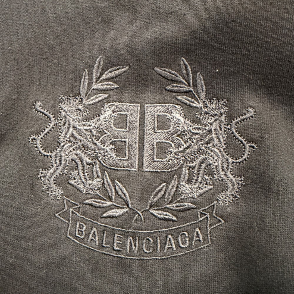 BALENCIAGA 21SS BB Logo Large Fit Hoodie Black Size XXS