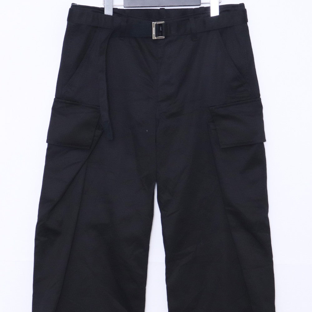 Sacai 25AW Cotton Chino Cargo Pants Black Size 2