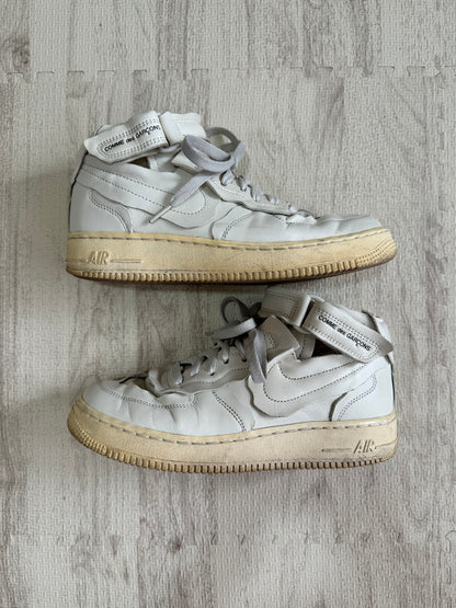 Vintage Comme des Garcons Shoes - NIKE ÁECOMME des GARCONS Air Force 1 Mid White US7 - Authentic Archive