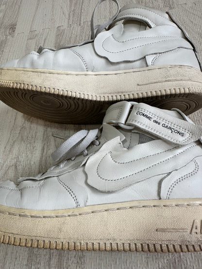 Vintage Comme des Garcons Shoes - NIKE ÁECOMME des GARCONS Air Force 1 Mid White US7 - Authentic Archive