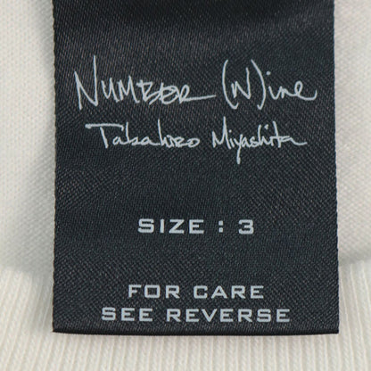 NUMBER (N)INE 8th Anniv Cotton T-Shirt White Black Size 3