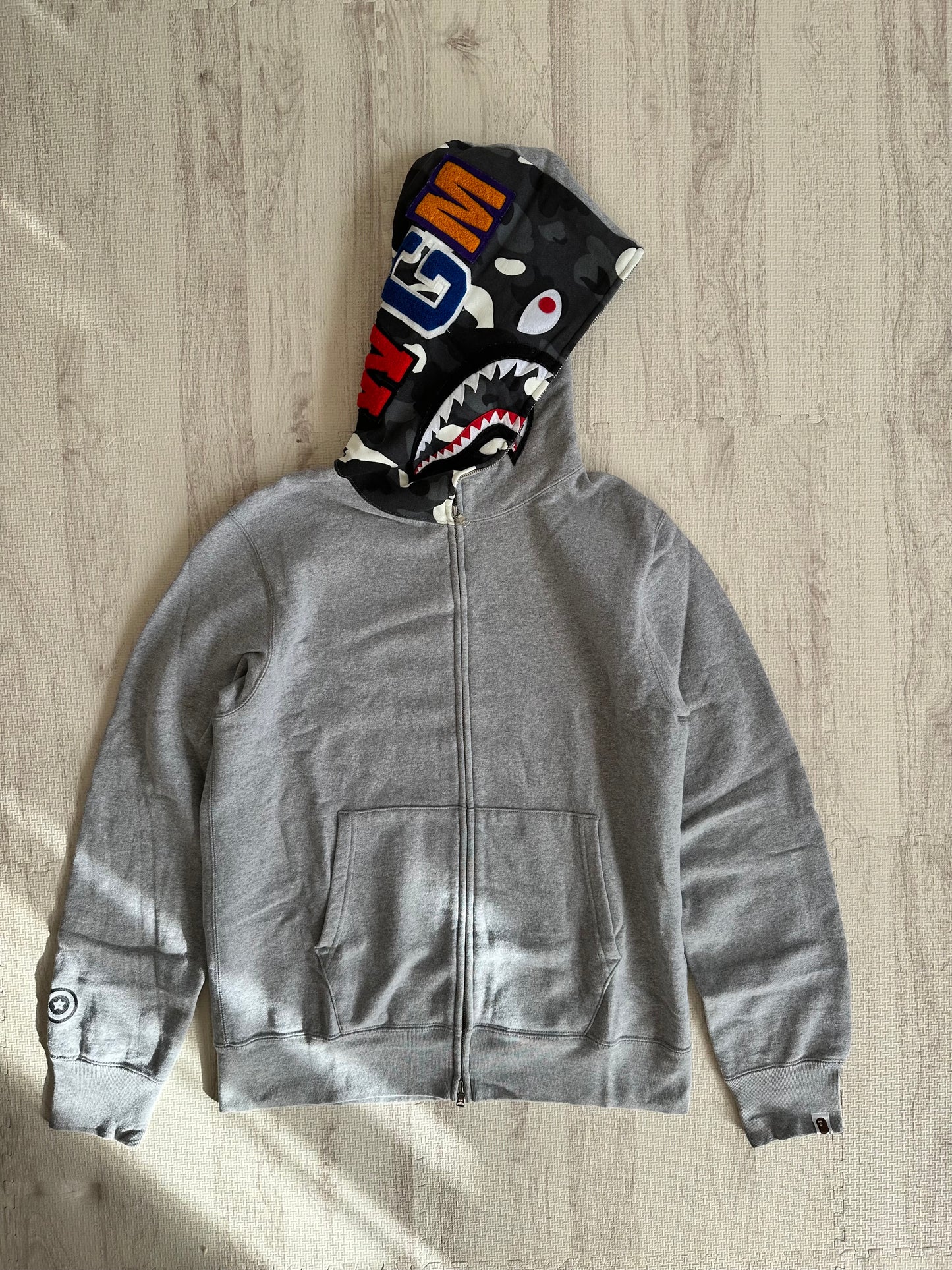 Bape - A Bathing Ape Shark Hoodie Gray Size L