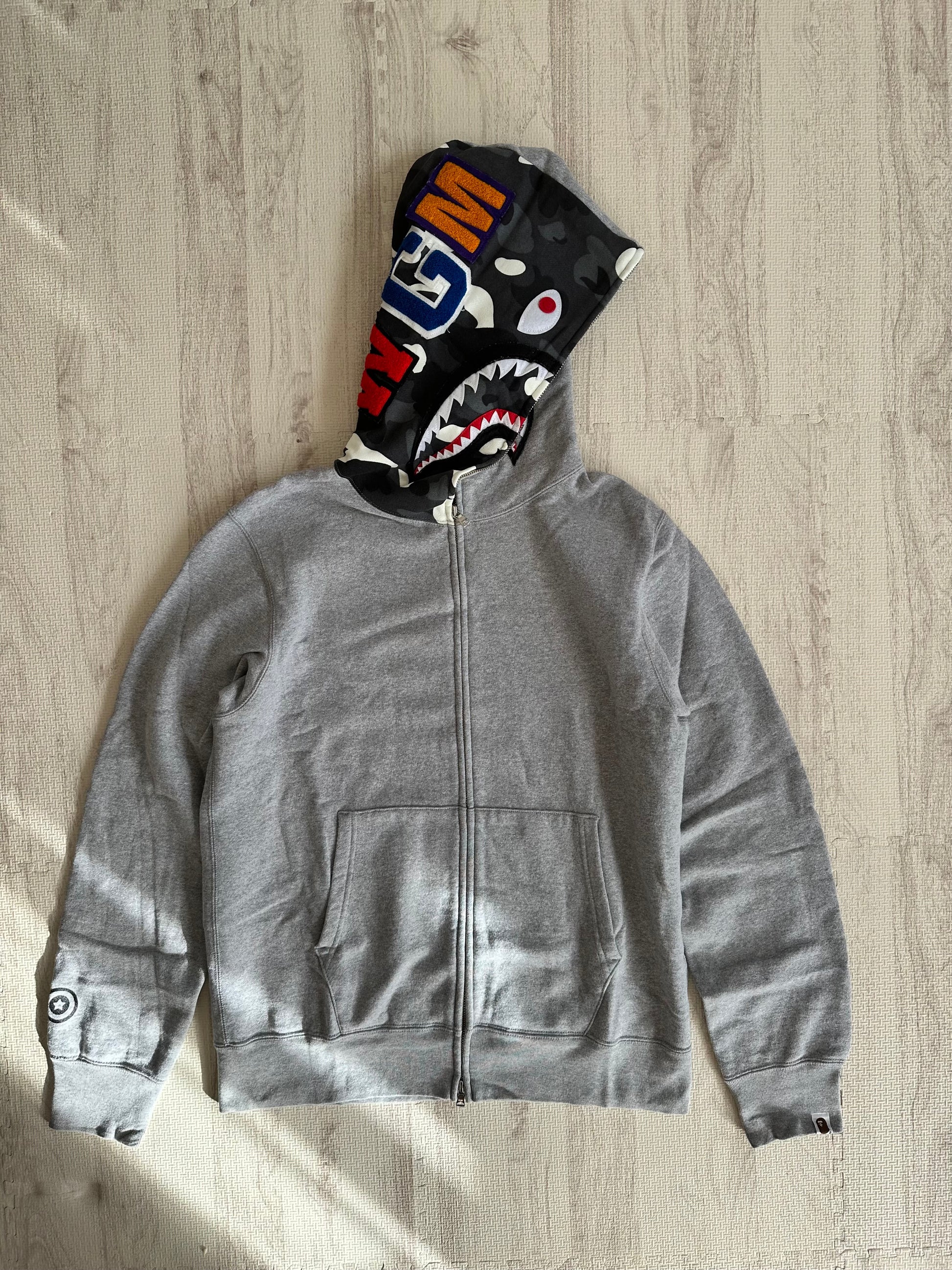 Bape - A Bathing Ape Shark Hoodie Gray Size L