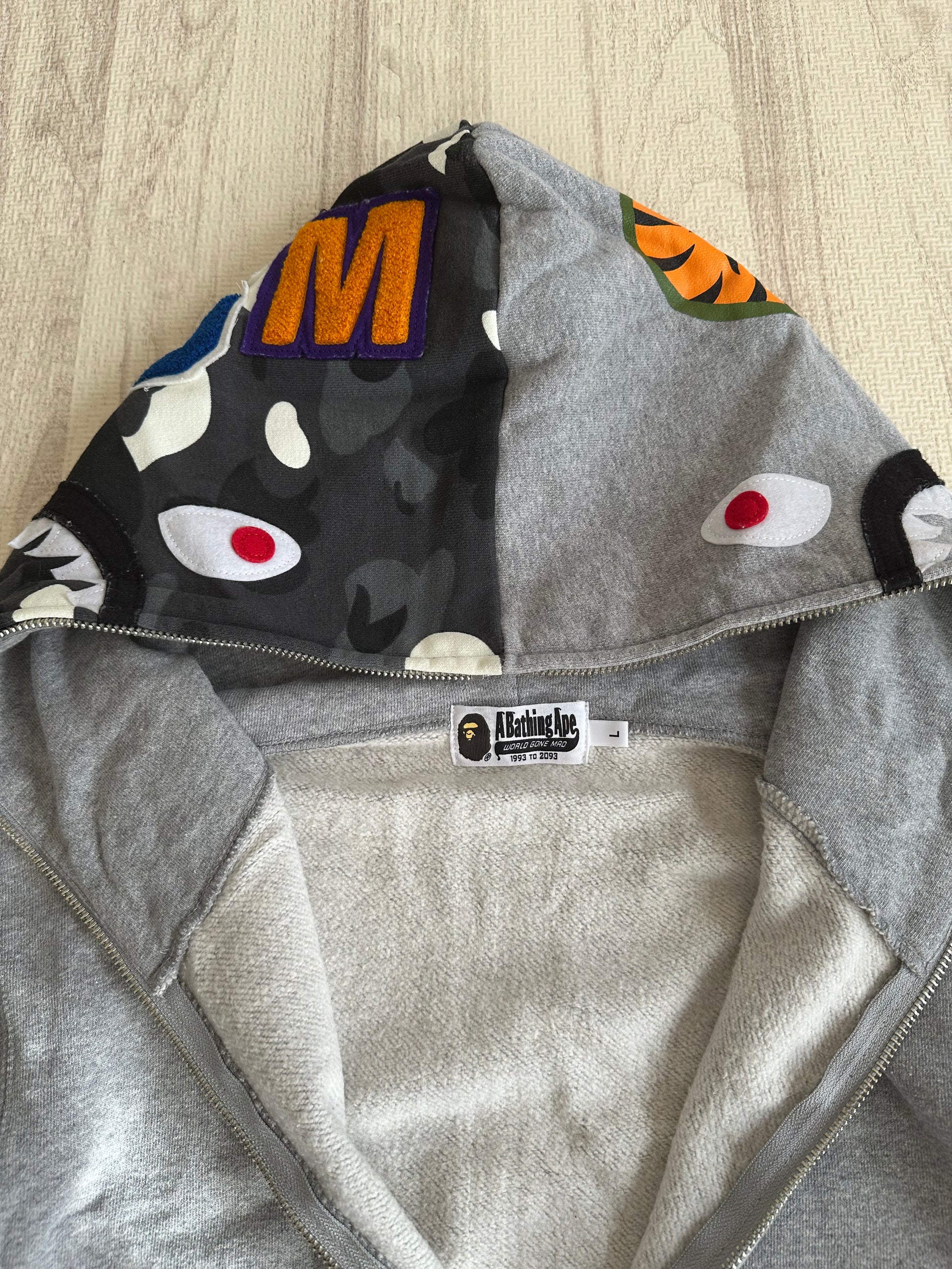 Bape - A Bathing Ape Shark Hoodie Gray Size L