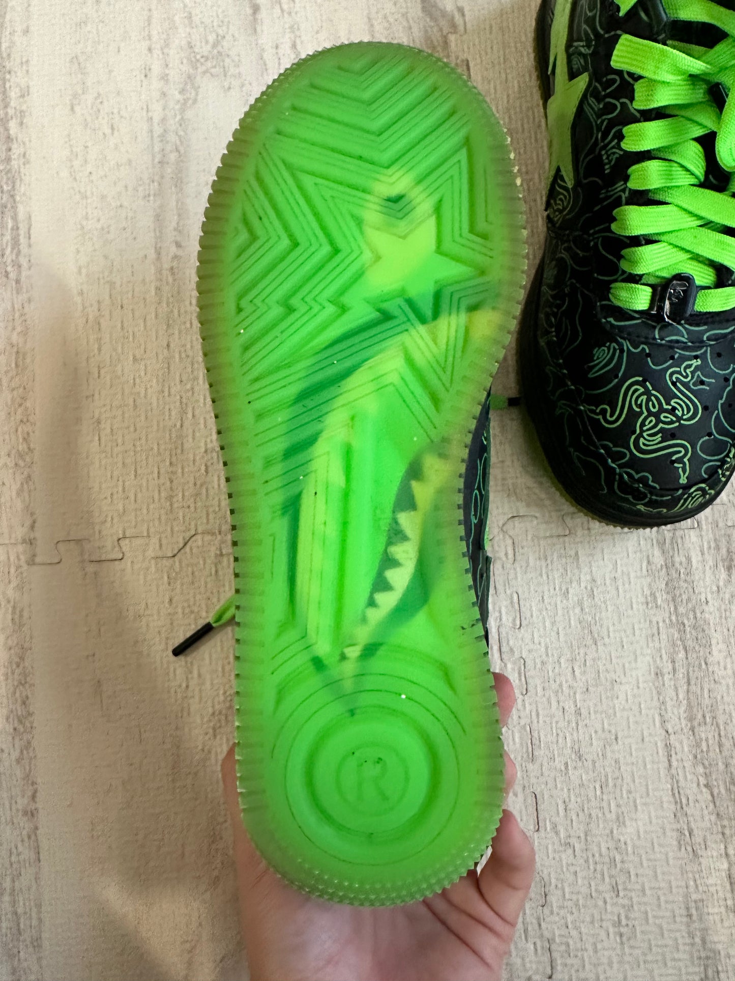 A BATHING APE x RAZER BAPESTA Graphic Print Sneaker US