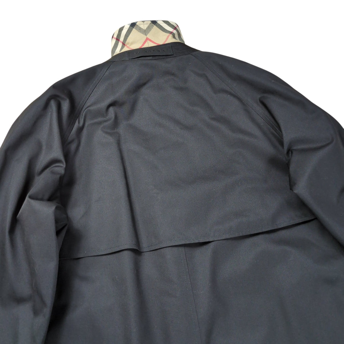 BURBERRY LONDON Black Burberry Check Balmacaan Coat