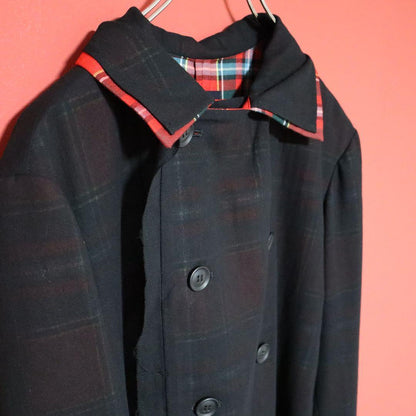 LIMI feu 23AW Layered Check Double Coat Black Size 2