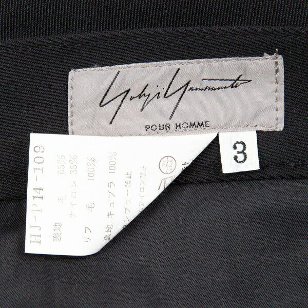 Yohji Yamamoto POUR HOMME FW04 Black Rib Wool Pants Size 3