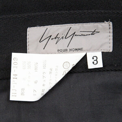 Yohji Yamamoto POUR HOMME FW04 Black Rib Wool Pants Size 3