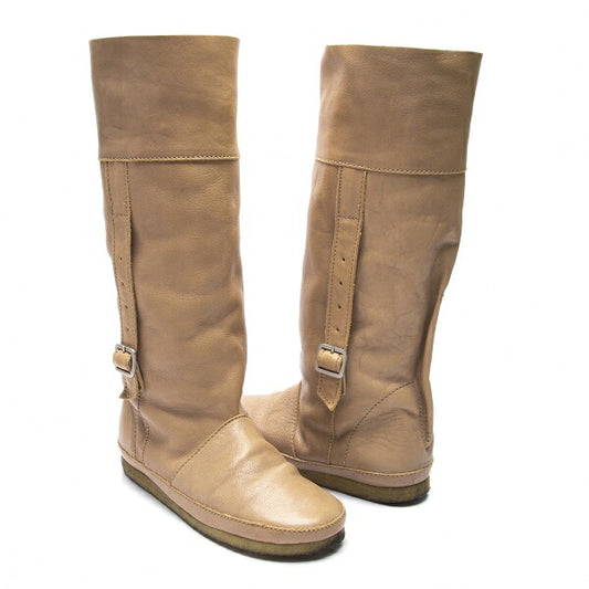 Plantation Side Belt Leather Long Boots Size 22.5CM