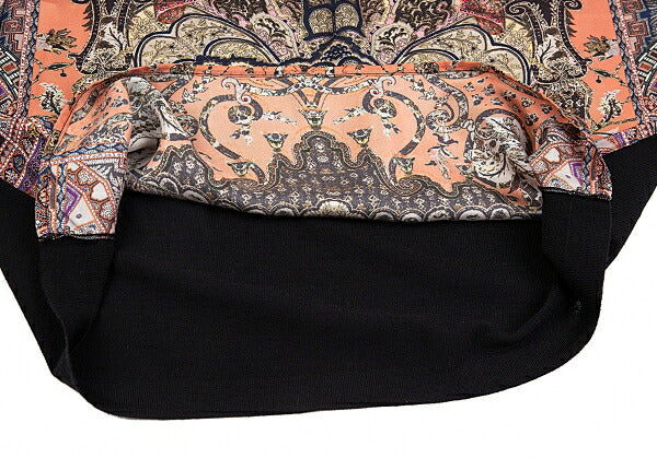 ETRO Silk Paisley Patchwork Knit Sweater Size 44