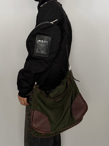Prada Mix Material Shoulder Bag Multi Size F
