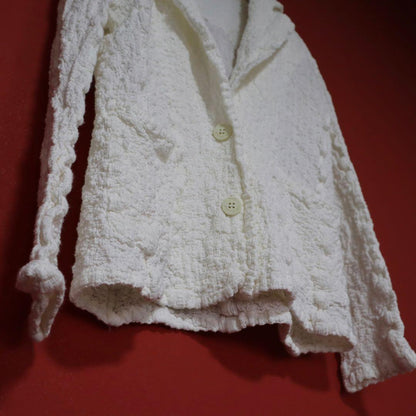 me ISSEY MIYAKE Wrinkle Popcorn Blazer White Size FREE