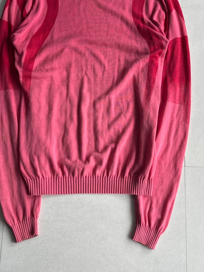 Diesel Pink Cotton Long Sleeve Knit Henley Size L
