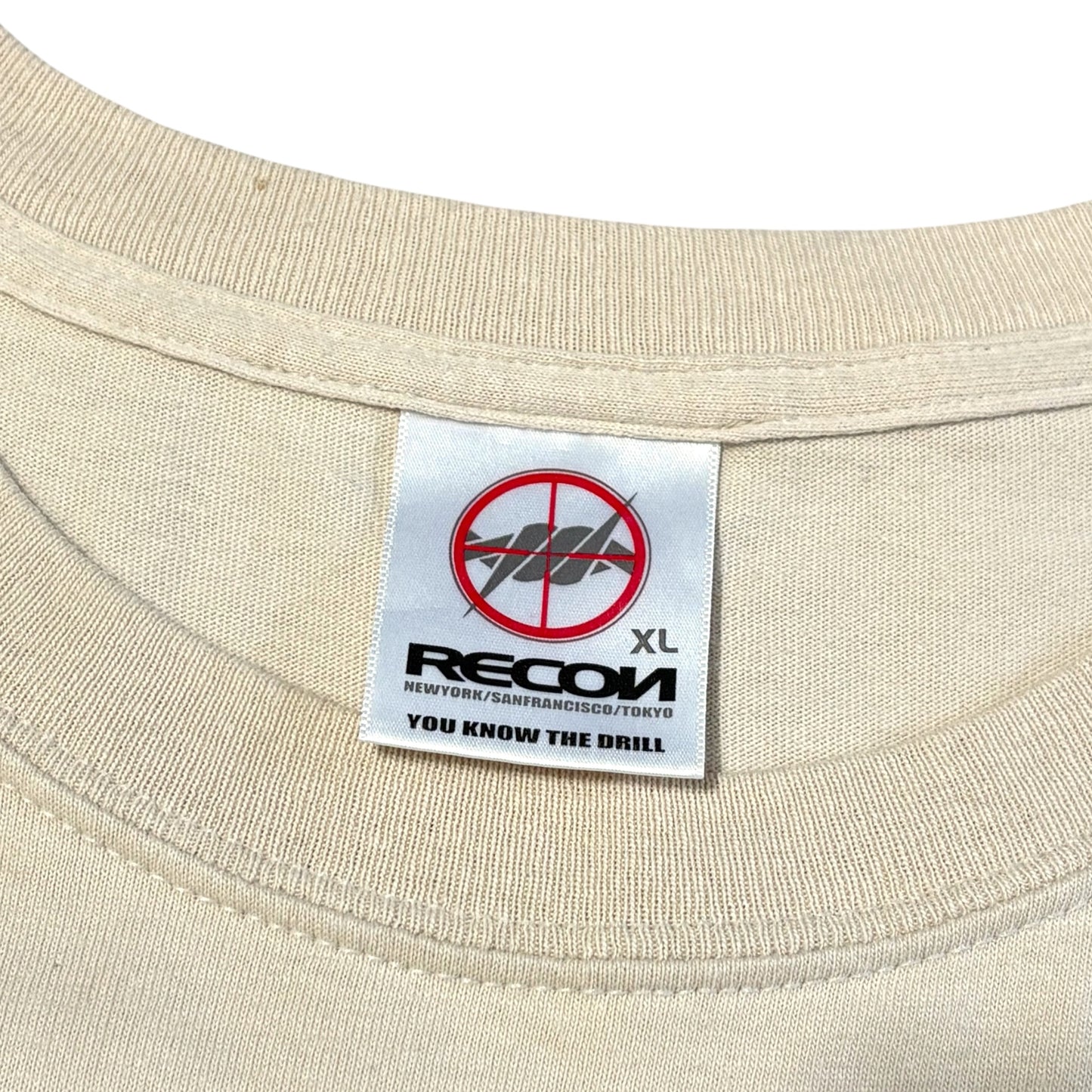 Vintage 00s Recon Barbed Wire Soldier Print Tee Size XL