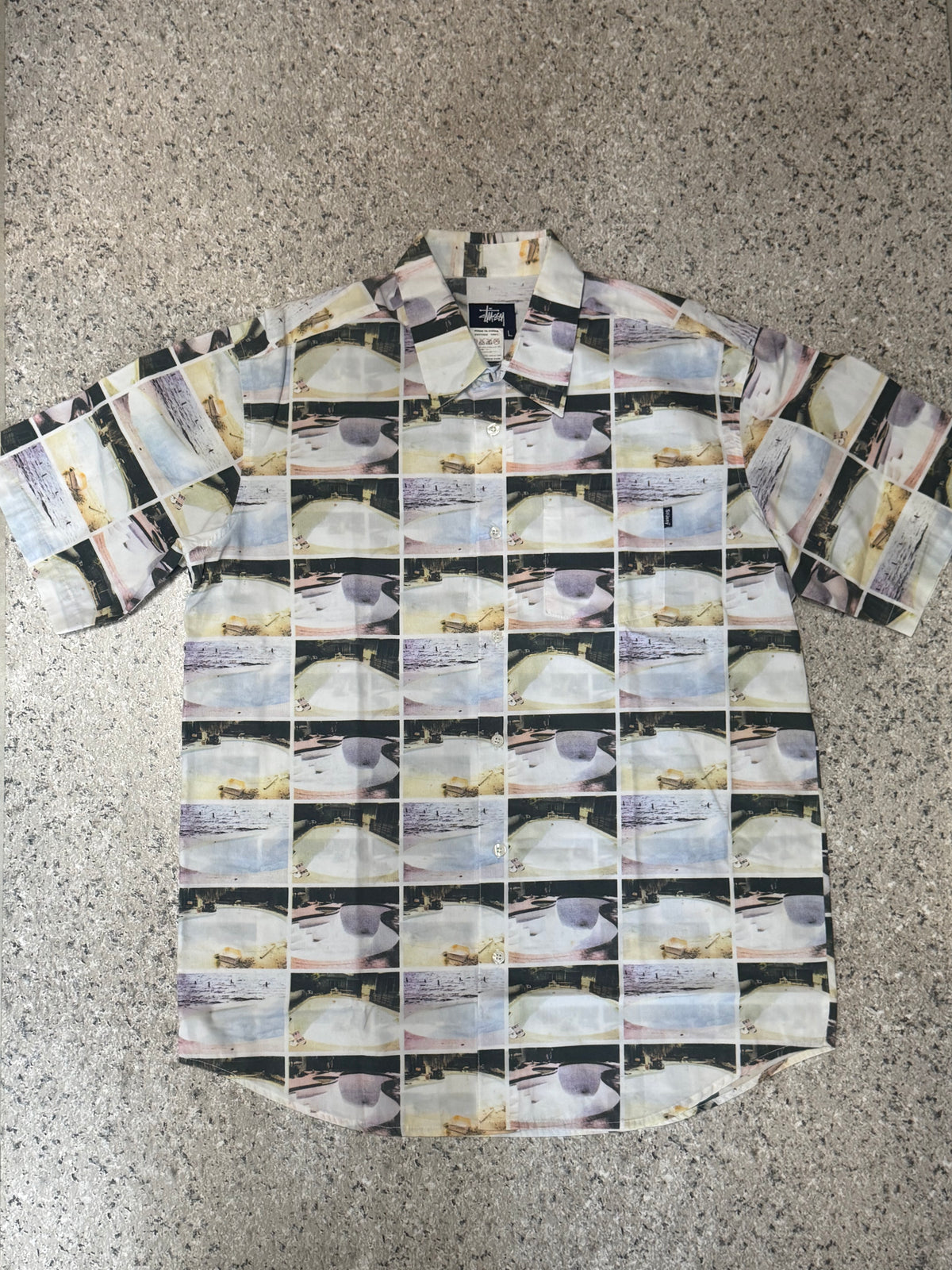 STUSSY Skate Pool All Over Print Shirt Size L