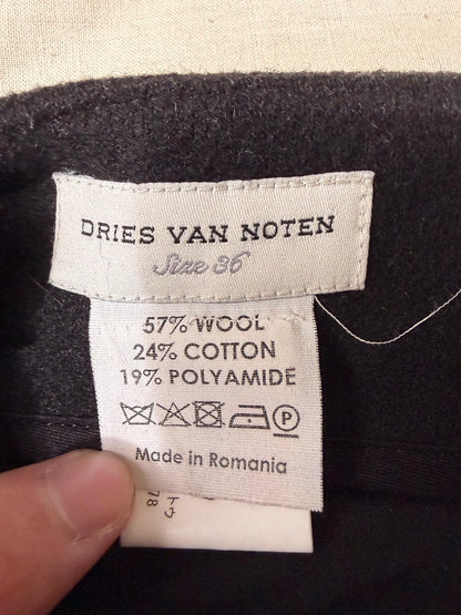 DRIES VAN NOTEN 2010s Wool Cotton Shorts Black Size 36